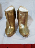 NEW NIB CHRISTIAN LOUBOUTIN ROCK GOLD CALF LAME Bootie Ankle Boot 37 6.5
