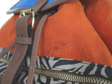 NWT NEW PIERRE HARDY BACKPACK RUCKSACK Bag ORANGE ZEBRA BLUE Leather