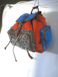 NWT NEW PIERRE HARDY BACKPACK RUCKSACK Bag ORANGE ZEBRA BLUE Leather