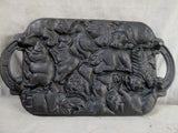 Vtg 1984 John Wright Cast Iron ANIMAL PUZZLE Muffin Cake PAN Mold Chocolate
