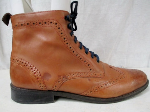 Mens HAWKINGS MCGILL Leather WINGTIP Chukka ANKLE BOOTS Shoes 11 BROWN
