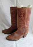 Womens BRAZIL Leather Riding HORSE Boot Cowboy Western 10 BROWN SADDLE