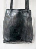 NINE WEST leather hobo satchel shoulder sling bag BLACK S bucket barrel tote