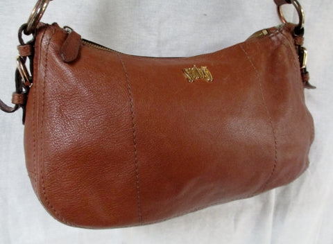 SUBO Leather hobo satchel shoulder slouch bag CARAMEL BROWN M Signature