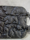 Vtg 1984 John Wright Cast Iron ANIMAL PUZZLE Muffin Cake PAN Mold Chocolate