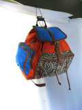 NWT NEW PIERRE HARDY BACKPACK RUCKSACK Bag ORANGE ZEBRA BLUE Leather