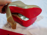 NEW NIB CHRISTIAN LOUBOUTIN ROCK GOLD CALF LAME Bootie Ankle Boot 37 6.5