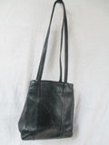 NINE WEST leather hobo satchel shoulder sling bag BLACK S bucket barrel tote