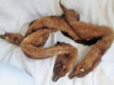 Vintage Genuine 47" MINK FUR SCARF Stole Neck Belt Boa Collar Tail BROWN WOW!