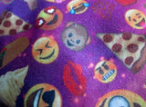 TOP TRENZ BACKPACK EMOJICON Shoulder Rucksack Travel BAG PURPLE