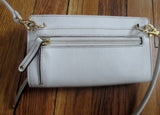 TIGNANELLO Leather Shoulder Bag Stitch Crossbody Travel Purse Wallet WHITE