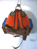 NWT NEW PIERRE HARDY BACKPACK RUCKSACK Bag ORANGE ZEBRA BLUE Leather