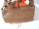 NWT NEW PIERRE HARDY BACKPACK RUCKSACK Bag ORANGE ZEBRA BLUE Leather