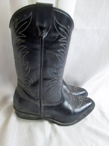 Toddler Baby Infant Boys Girls TKS vegan western cowboy boots BLACK 12 buckaroo shoes