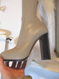 NEW CELINE PARIS Leather Thigh High Boot ITALY 36 TAUPE BROWN Womens