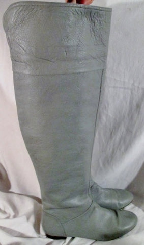 Womens BANANA REPUBLIC Leather Thigh High Over Knee Riding BOOT GRAY 11 GREY