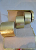 SANTA LOLLA Gold Leather Cylinder Jewelry Roll Case Organizer Drawer Travel Box