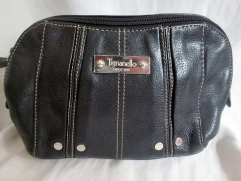 TIGNANELLO Leather Shoulder Bag Crossbody Purse Handbag Wallet BLACK