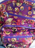 TOP TRENZ BACKPACK EMOJICON Shoulder Rucksack Travel BAG PURPLE