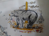 Vtg 1970 PHILLIPS MAP OF NORTHERN MAINE Chart NEW BRUNSWICK Hunt Fish