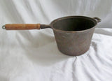 Vtg 300 Cast Iron Sauce Pan + Ladle 8.5" Pot Pan Cooking Camping Sits Flat