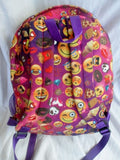 TOP TRENZ BACKPACK EMOJICON Shoulder Rucksack Travel BAG PURPLE