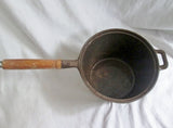 Vtg 300 Cast Iron Sauce Pan + Ladle 8.5" Pot Pan Cooking Camping Sits Flat