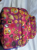 TOP TRENZ BACKPACK EMOJICON Shoulder Rucksack Travel BAG PURPLE