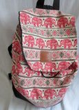 T-BAGS ELEPHANT Vegan BACKPACK Shoulder Rucksack Travel BAG Daytripper RED BLACK WHITE