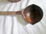 Vtg 300 Cast Iron Sauce Pan + Ladle 8.5" Pot Pan Cooking Camping Sits Flat