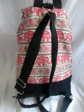 T-BAGS ELEPHANT Vegan BACKPACK Shoulder Rucksack Travel BAG Daytripper RED BLACK WHITE