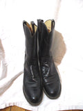 JUSTIN Western Cowboy Rocker Riding Leather Rodeo BOOT 7 BLACK
