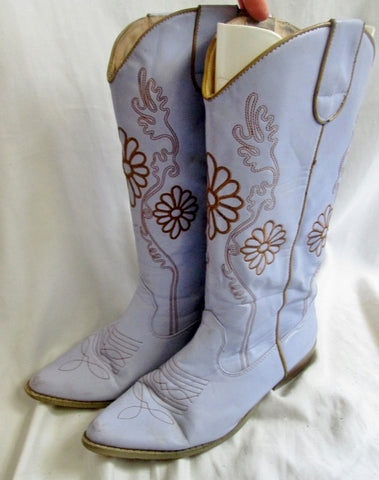 Womens WANTED OAKLEY Vegan Western Cowboy BOOTS PURPLE 9 Rocker LAVENDER Riding