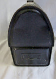 Vintage "V" THERMOS Tin Metal INDUSTRIAL LUNCHBOX Lunch Box BLACK Dome Retro