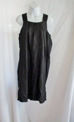 DRIES VAN NOTEN Silk Ramie Pleated Dress 38 6 Sleeveless BLACK