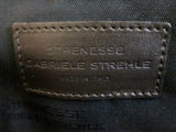 STRENESSE GABRIELE STREHLE ITALY Suede satchel clutch bag purse BROWN ESPRESSO Leather