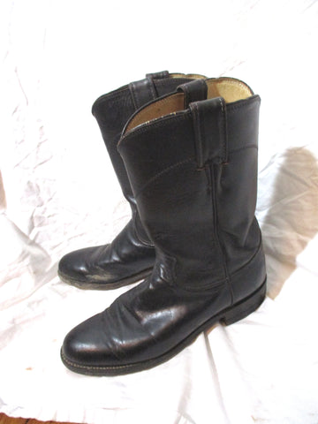 JUSTIN Western Cowboy Rocker Riding Leather Rodeo BOOT 7 BLACK