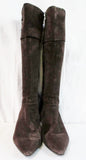 ELLEN TRACY Sport PATSY Leather Suede Over Knee High Heel BOOT BROWN 9.5 Shoe