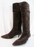 ELLEN TRACY Sport PATSY Leather Suede Over Knee High Heel BOOT BROWN 9.5 Shoe