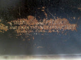 Vintage "V" THERMOS Tin Metal INDUSTRIAL LUNCHBOX Lunch Box BLACK Dome Retro