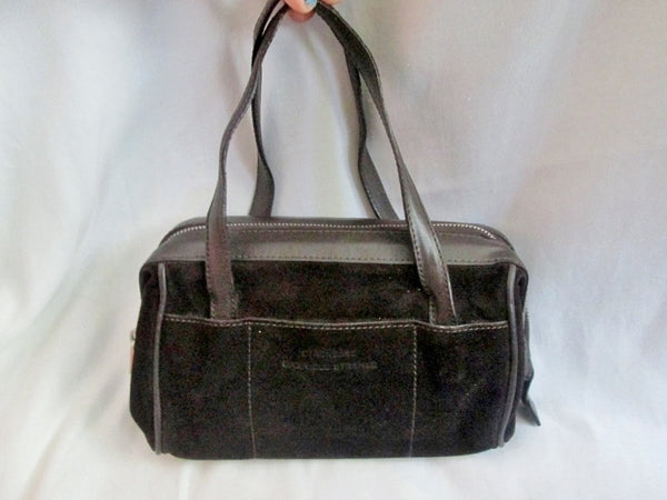 STRENESSE GABRIELE STREHLE ITALY Suede satchel clutch bag purse BROWN ESPRESSO Leather