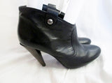 Womens COACH ALIZA Signature Leather High Heel Ankle Boots Booties BLACK 8 MOTO