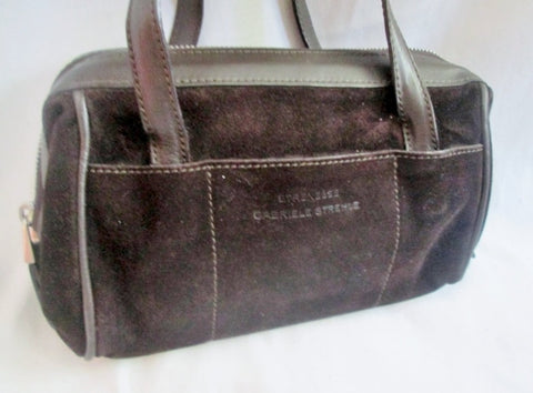 STRENESSE GABRIELE STREHLE ITALY Suede satchel clutch bag purse BROWN ESPRESSO Leather