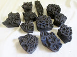 Set 10 WOOD BLOCK Stamp Ethnic Floral Art Rustic Primitive Craft DIY India Decorative