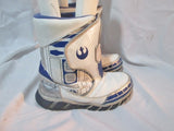 Kids Childrens STAR WARS R2D2 Light Up BOOT Lined BLUE SILVER 1 WINTER