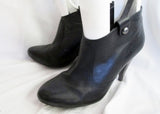 Womens COACH ALIZA Signature Leather High Heel Ankle Boots Booties BLACK 8 MOTO