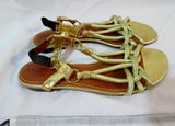 Womens LANVIN ETE 2010 GOLD ROPE SANDAL Flat Shoe 38 / 7.5 Slip-on