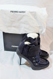 NEW PIERRE HARDY SUEDE KID NAVY Stiletto Heel Bootie 37 6.5 ITALY Womens