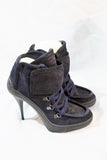 NEW PIERRE HARDY SUEDE KID NAVY Stiletto Heel Bootie 37 6.5 ITALY Womens