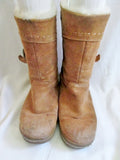 Womens WHITE MOUNTAIN OYSTER Suede Leather Ankle BOOT Booties Winter 7.5 BROWN